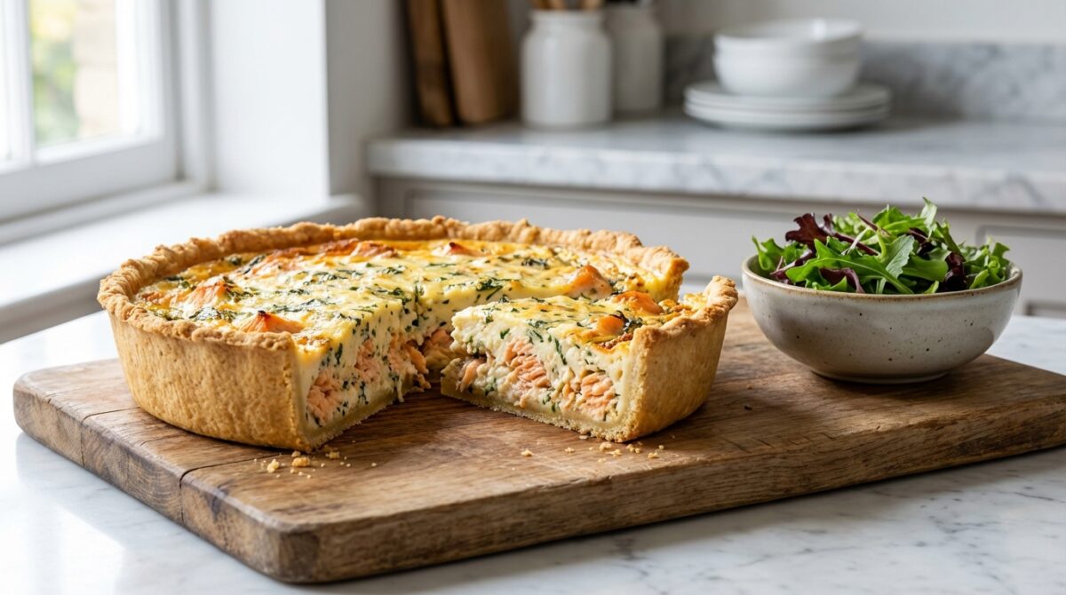 découvrez une recette simple et délicieuse de quiche au saumon, facile à réaliser et toujours réussie, parfaite pour un repas convivial.