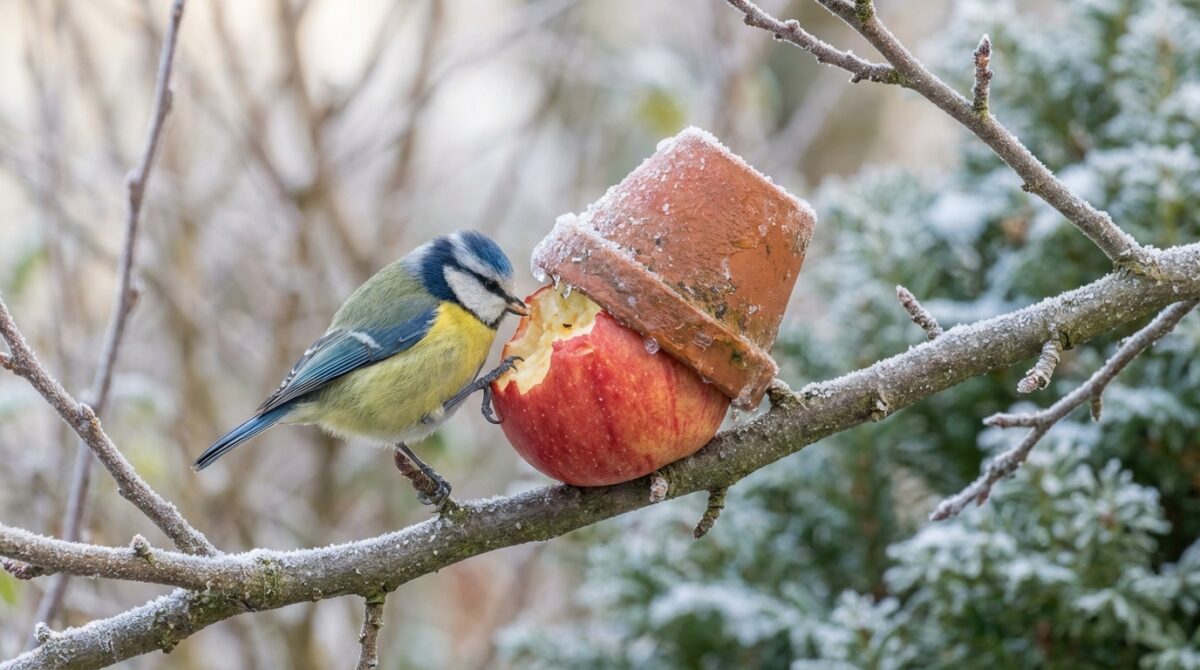 apprenez comment utiliser un vieux pot et une coquille d'œuf pour créer un abri chaleureux et protéger les mésanges durant les rigueurs de l'hiver.