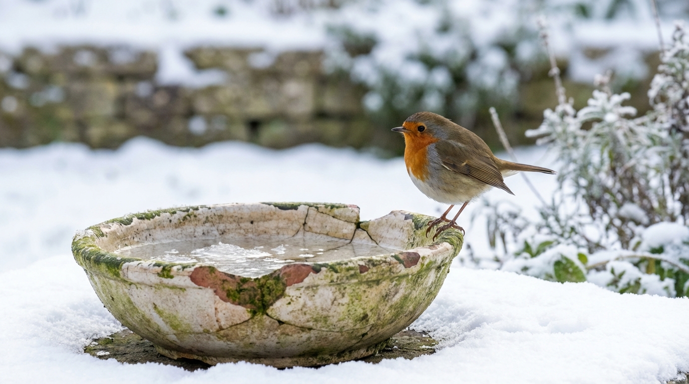 en hiver, protégez les oiseaux en évitant les abreuvoirs classiques qui peuvent les mettre en danger. découvrez comment une vieille vaisselle ébréchée constitue une solution plus sûre et efficace pour leur offrir eau et refuge.