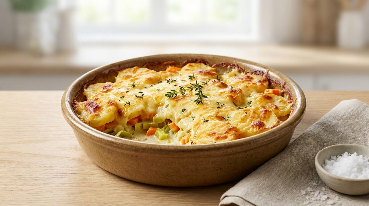 découvrez notre recette facile et rapide de gratin de pommes de terre, poireaux et carottes, fondant et parfaitement doré pour un repas savoureux et gourmand.