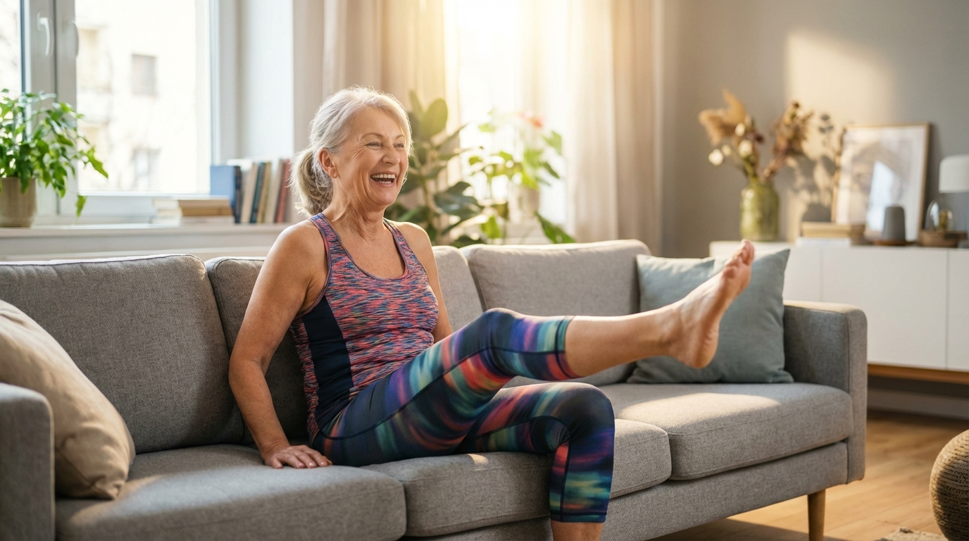 découvrez des exercices simples à réaliser sur un canapé, sans sauter ni courir, spécialement conçus pour se tonifier après 60 ans, recommandés par un coach expert.